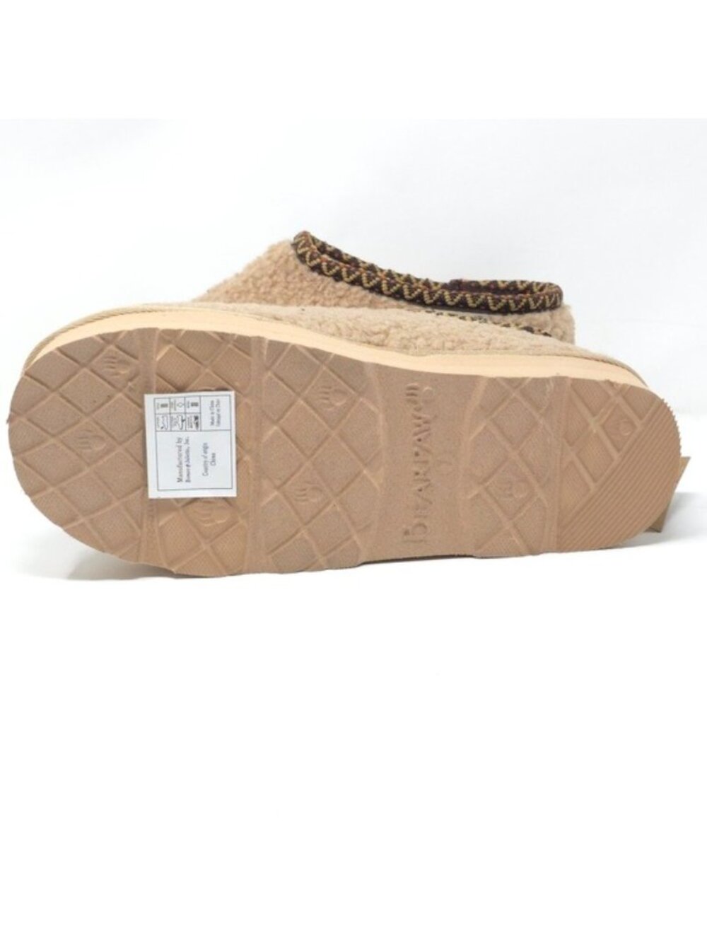 BEARPAW Snuggle Morris Youth Oat Sherpa Platform Clog Size 7Y - Picture 7 of 8